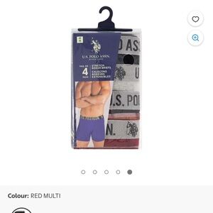 U.S. Polo Assn. Men's Red and Gray Boxer Briefs - 4 Pack